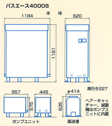 バスエースBL4000S寸法図